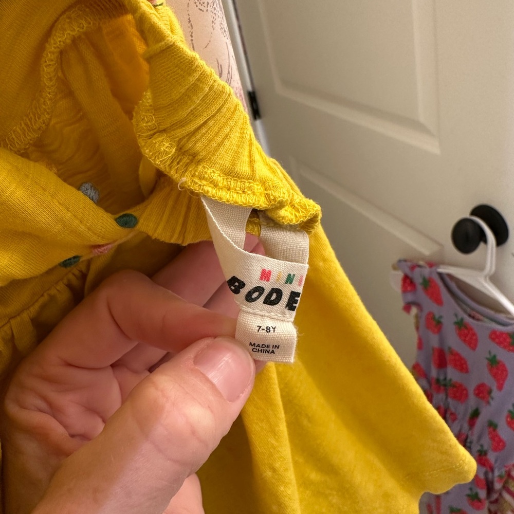 Mini Boden Bright Yellow Tank Top with Colorful Trim - Picture 3 of 3